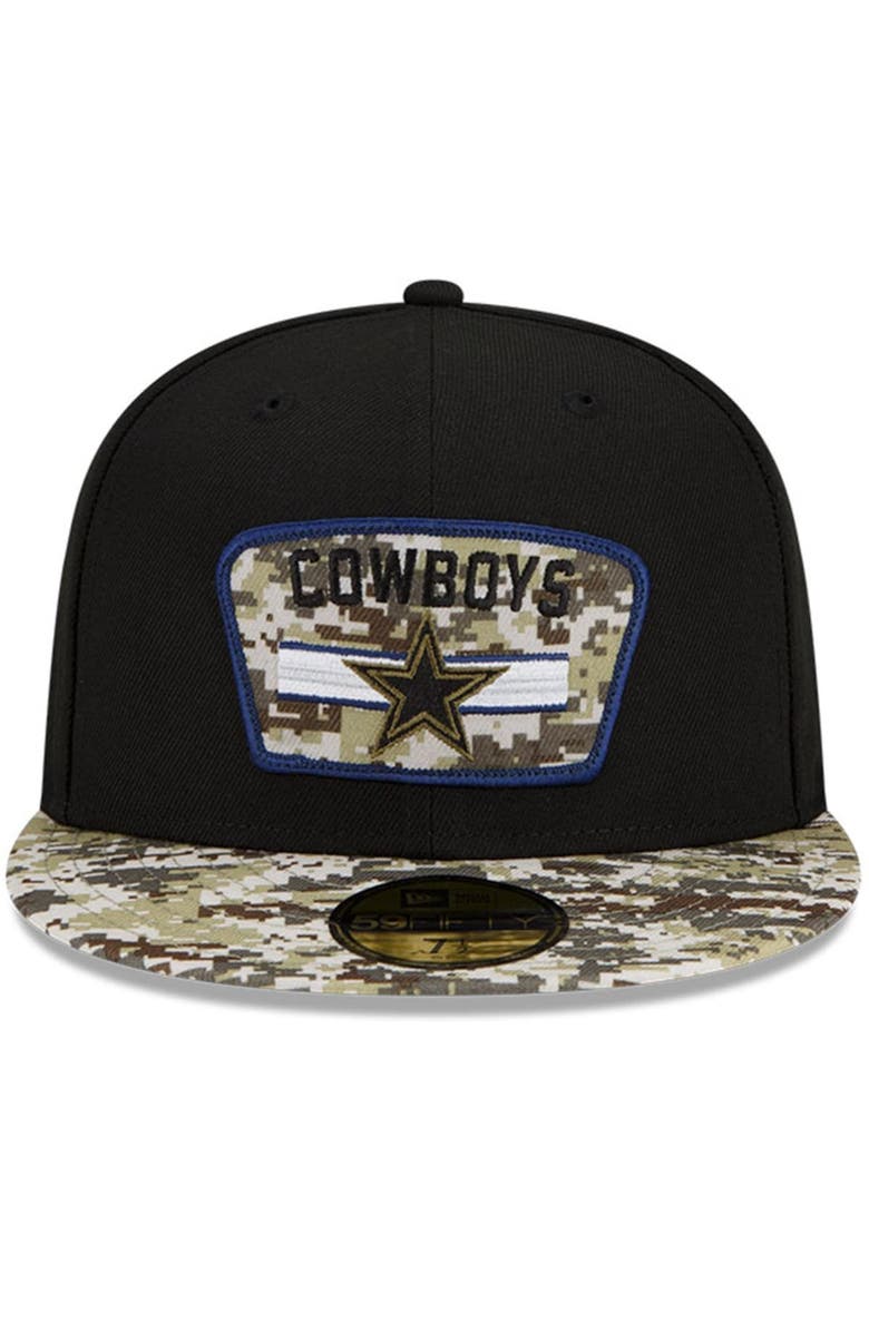 New Era Men's New Era Black/Camo Dallas Cowboys 2021 Salute To Service 59FIFTY Fitted Hat, Alternate, color, Black