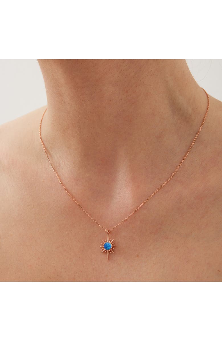 Spero London Blue Opal Northernstar Sterling Silver Pendant Necklace, Alternate, color,