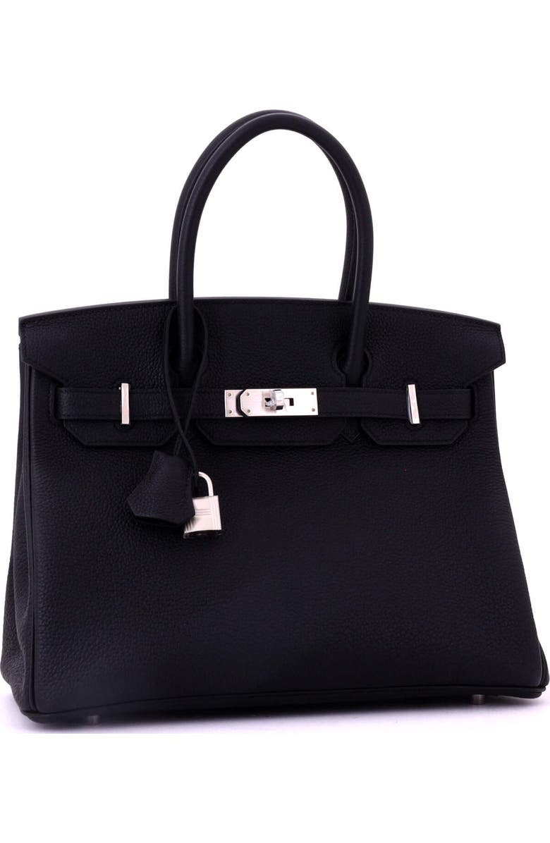 Pre-Owned Hermes Birkin Handbag Black Togo with Brushed Palladium Hardware 30, Alternate, color, Noir