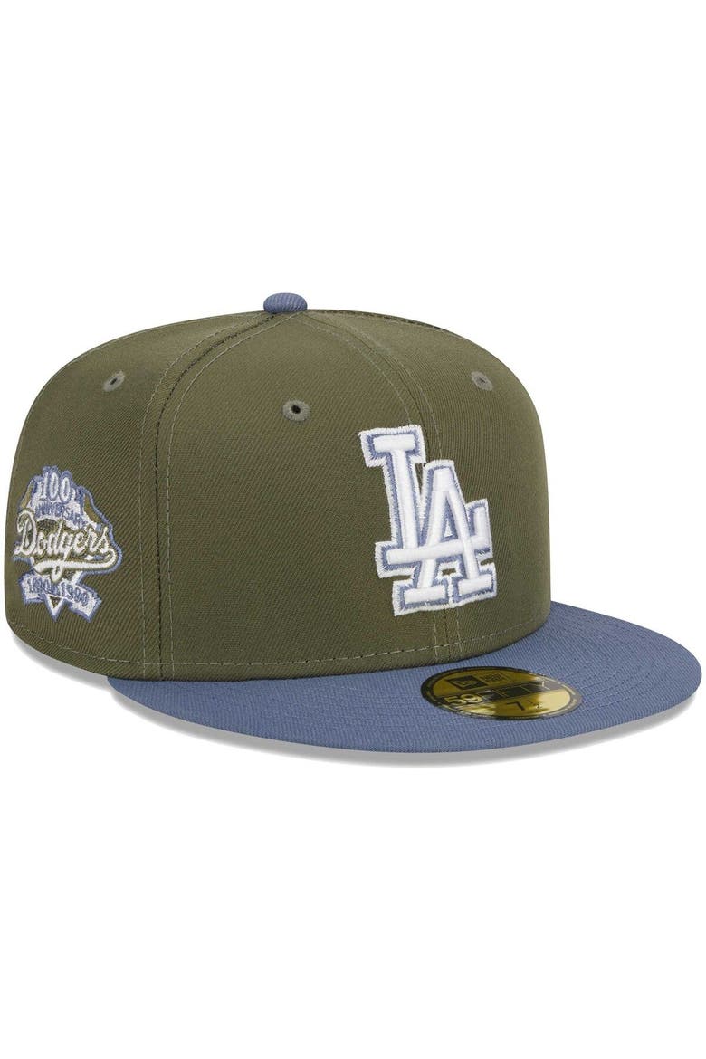 Men's New Era Olive/Blue Los Angeles Dodgers 59FIFTY Fitted Hat, Main, color, Olive