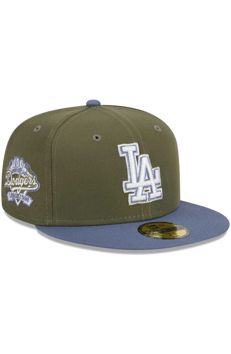 New Era Men's New Era Olive/Blue Los Angeles Dodgers 59FIFTY Fitted Hat, Main, color,