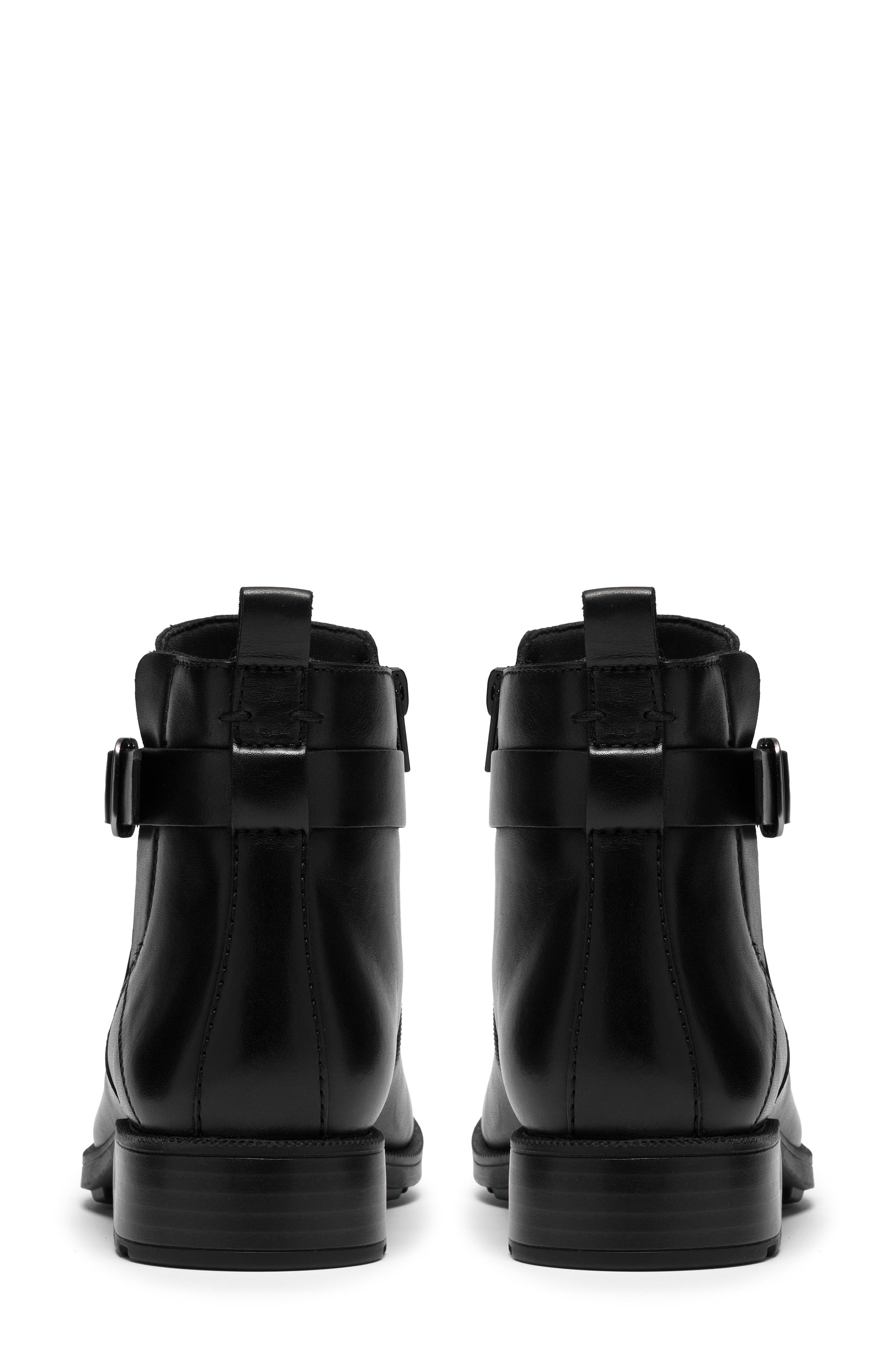Adalynn West Leather Bootie, Alternate, color, BLACK