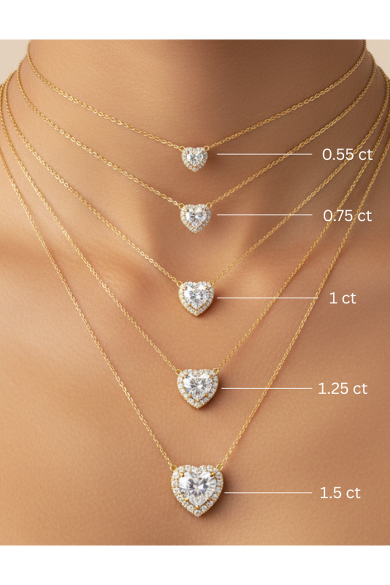 Delara 14K Gold Lab Grown Diamond Heart Necklace - 0.55 ct, Alternate, color, 14K Yellow Gold