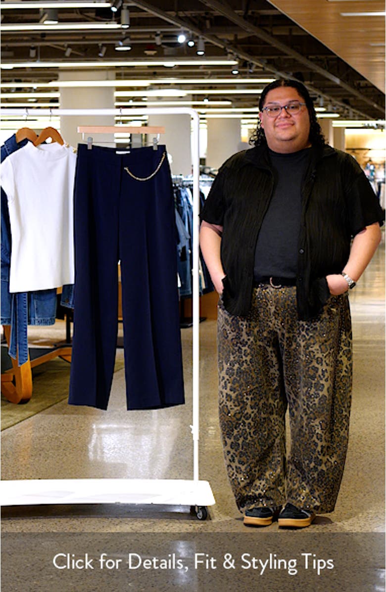 The Sarah Chain Detail High Waist Straight Leg Pants, sales video thumbnail