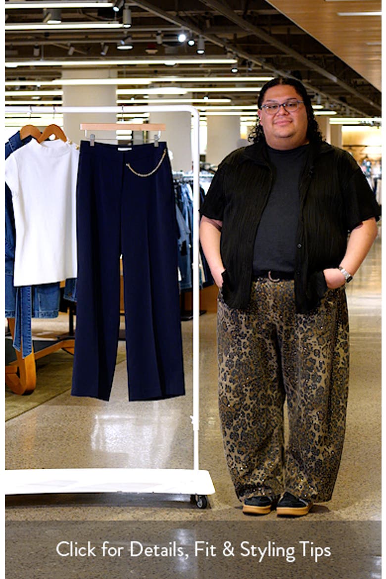 The Sarah Chain Detail High Waist Straight Leg Pants video