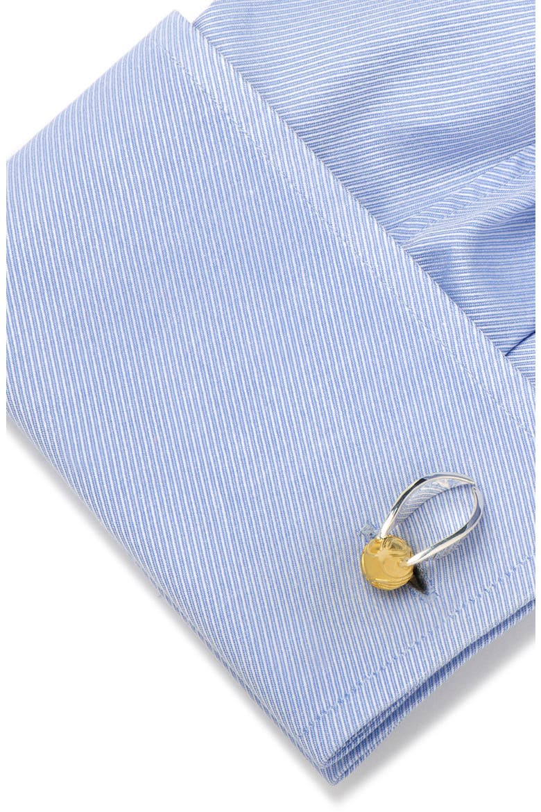 3D Golden Snitch Cuff Links, Alternate, color, GOLD
