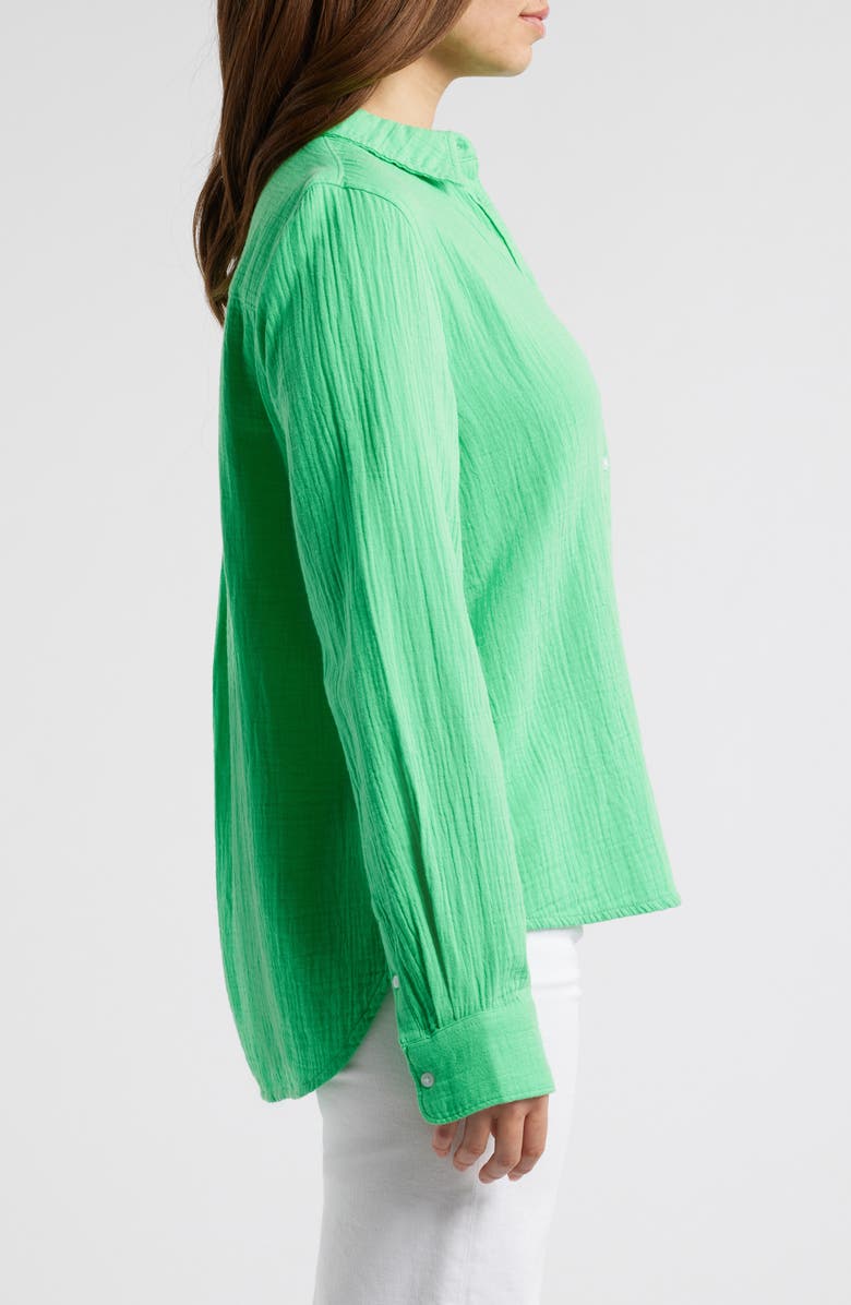 Caslon<sup>®</sup> Casual Gauze Button-Up Shirt, Alternate, color, Green Celtic