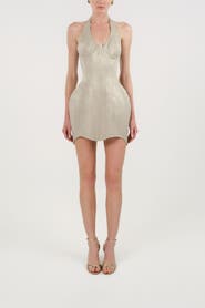 Nocturne Snake-Print Boned Mini Corset Dress