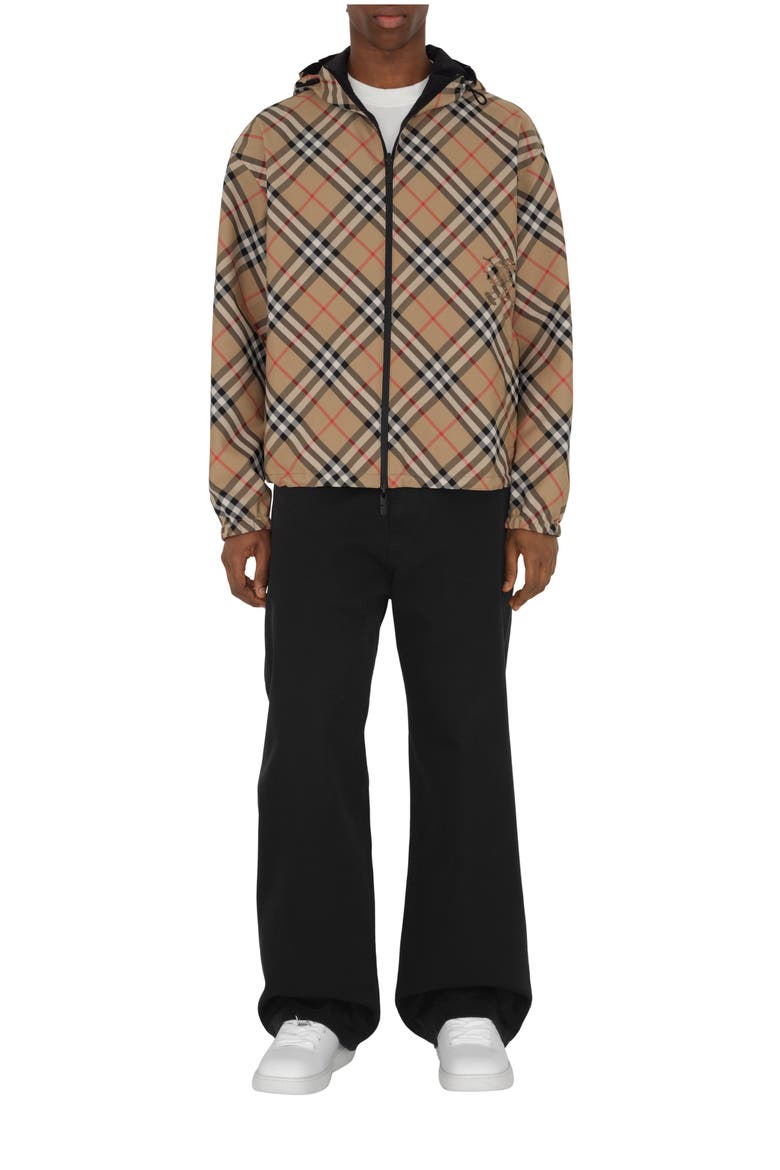 Reversible Check Jacket, Main, color, Sand beige