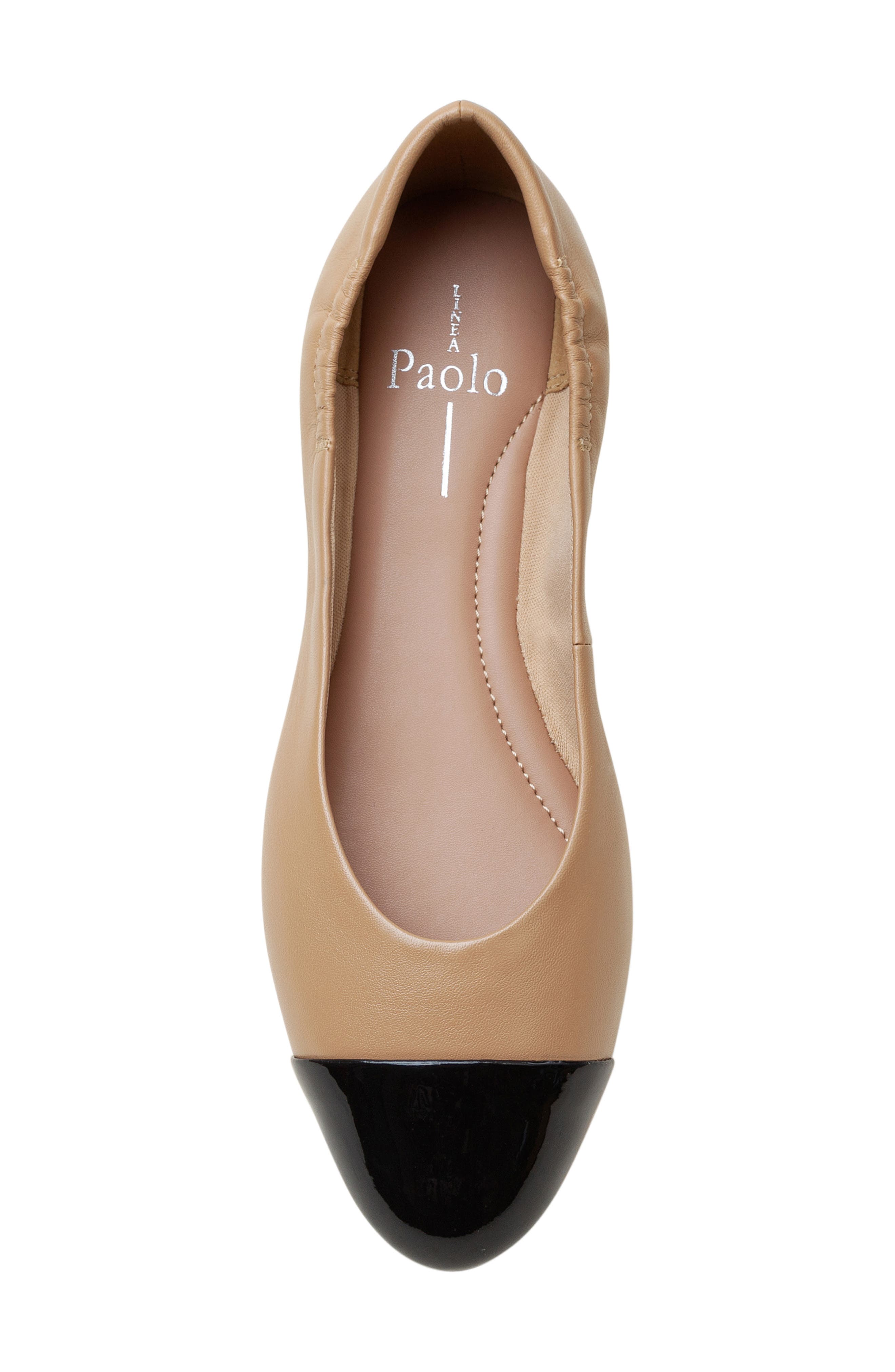 Nolan Cap Toe Ballet Flat, Alternate, color, DESERT/ BLACK