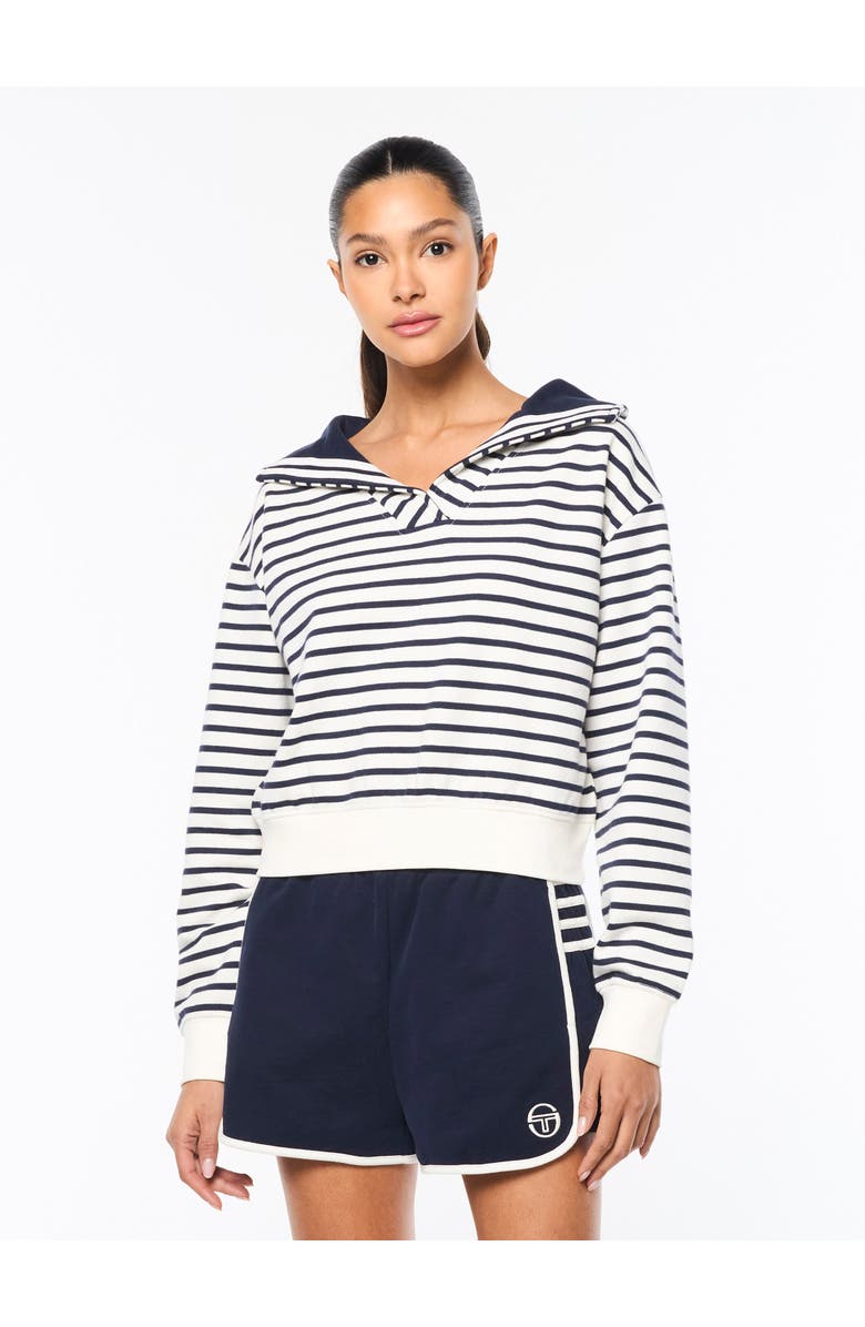 Sergio Tacchini Marina Sailor Collar Sweatshirt, Main, color, Gardenia