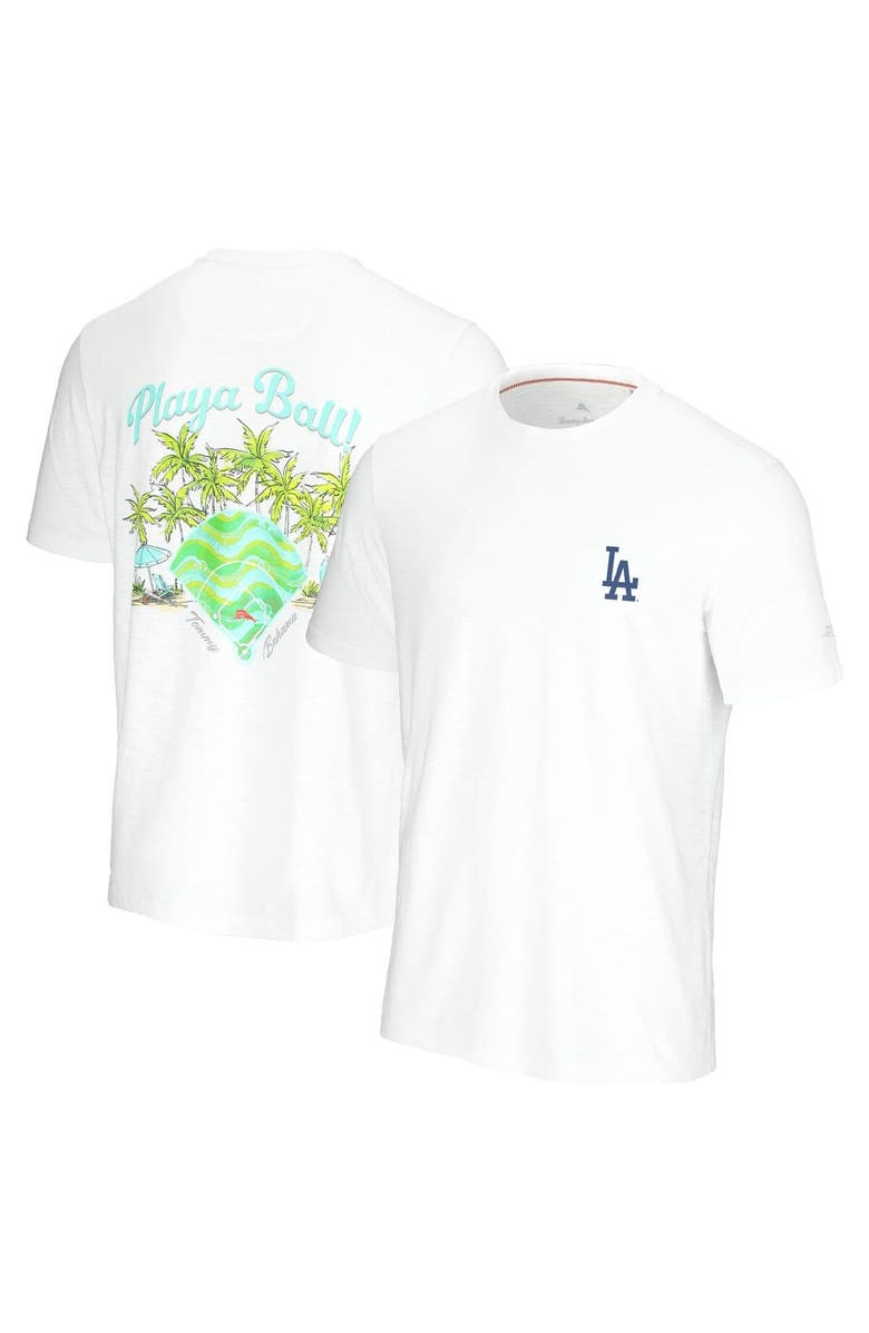 Tommy Bahama Men's Tommy Bahama White Los Angeles Dodgers Playa Ball T-Shirt, Main, color,