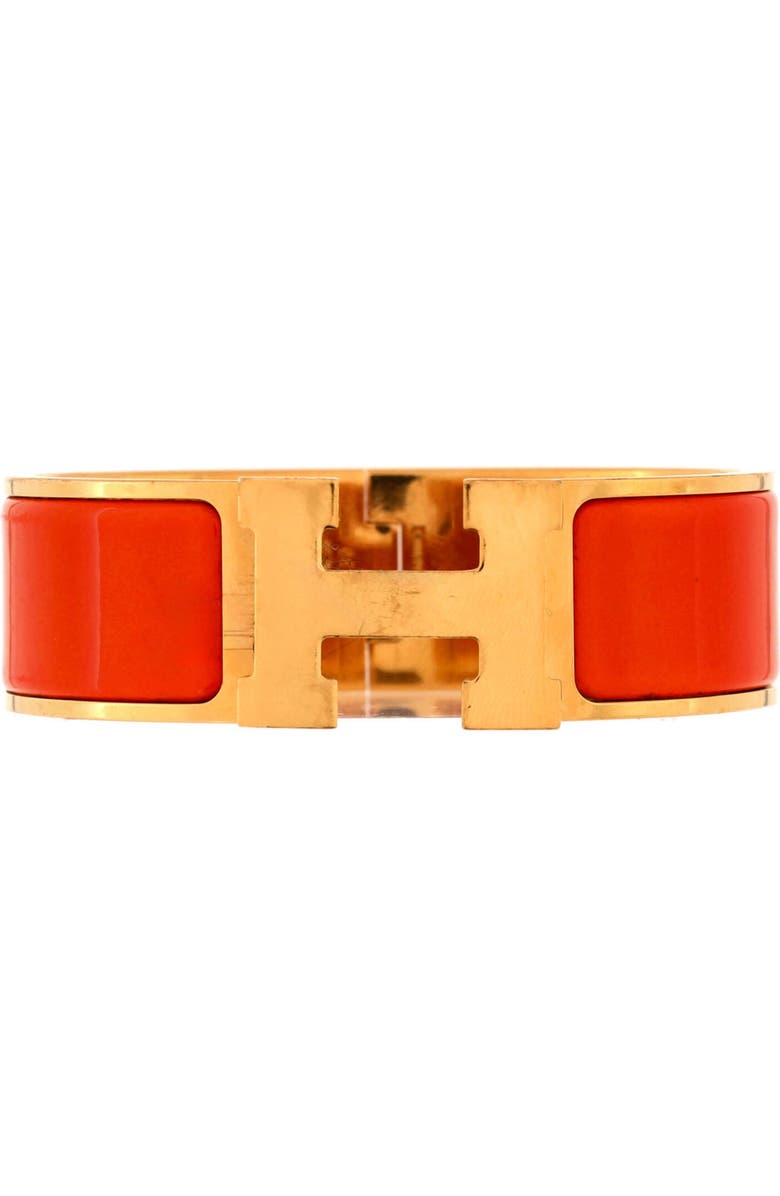 Pre-Owned Hermes Clic H Bracelet Enamel Wide, Main, color, Orange