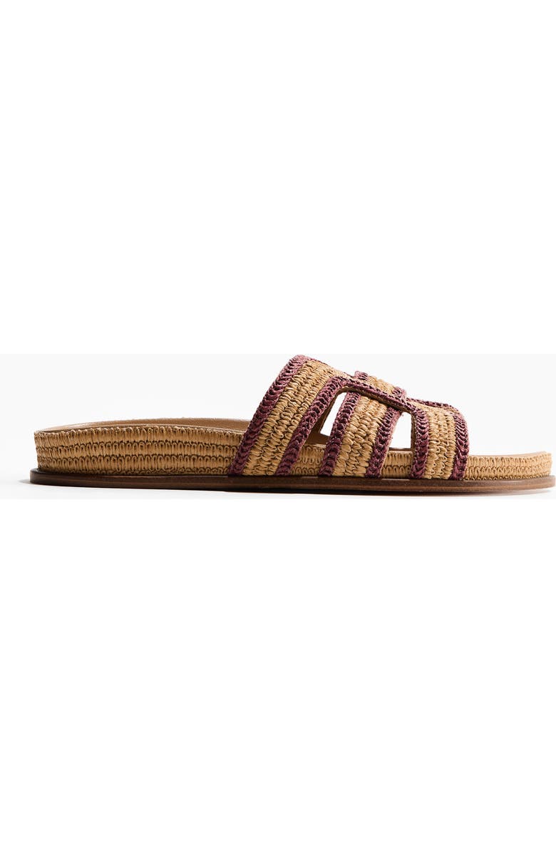 H&M Braided straw sandals, Alternate, color, Beige/Pink
