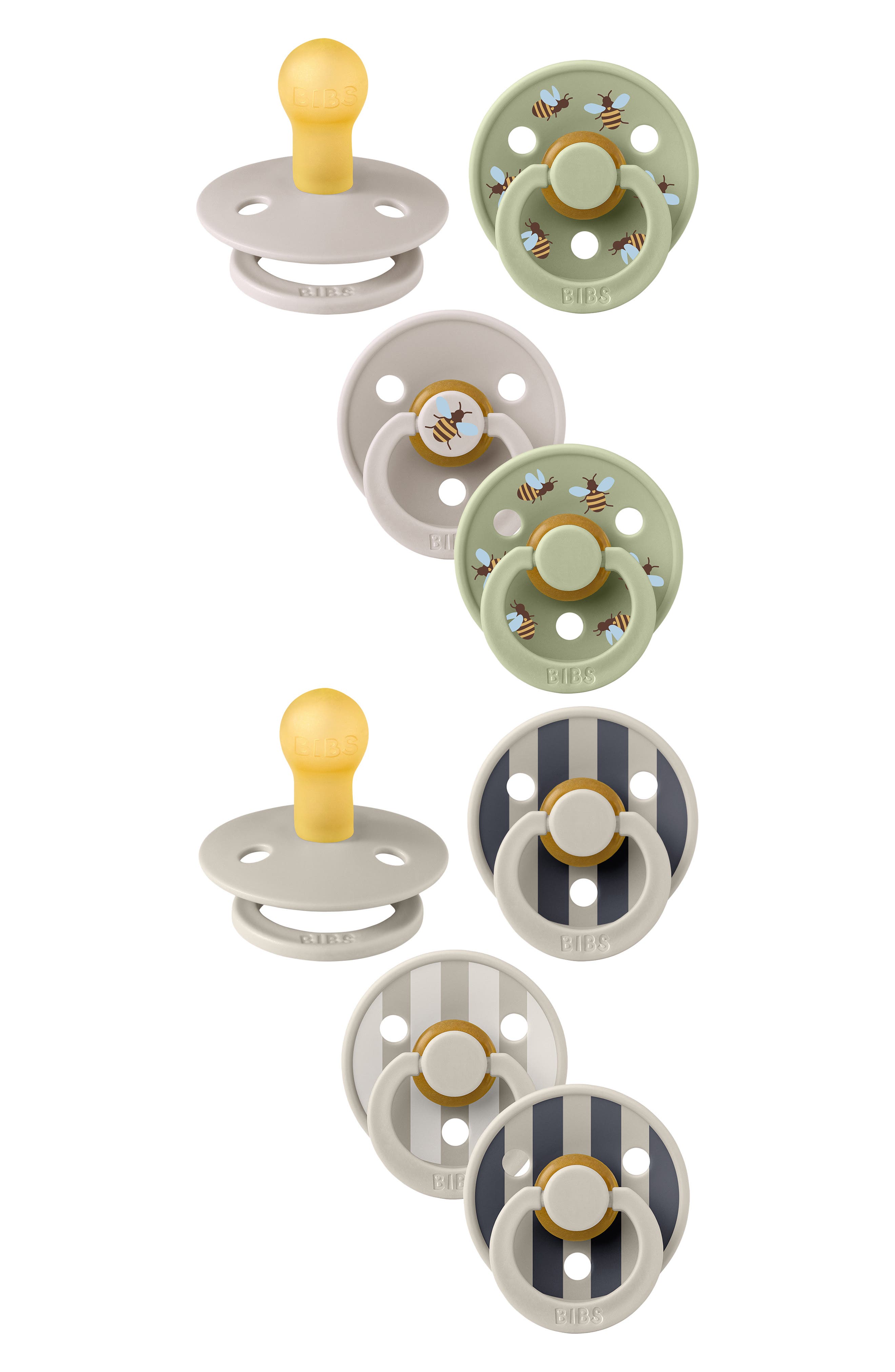 BIBS Studio Color 2-Pack Pacifier Set in Mushroom/Sage/Sand 
