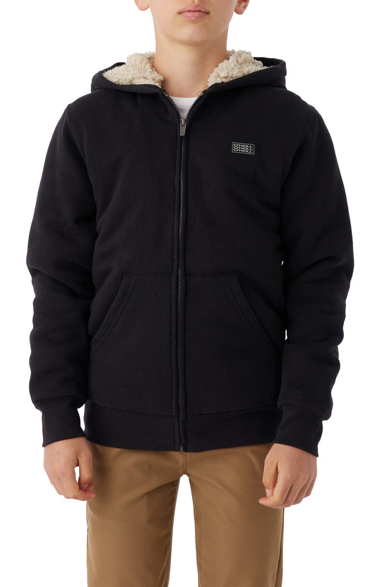 O'Neill Kids' Fifty Two High Pile Fleece Lined Hooded Jacket, Main, color, 