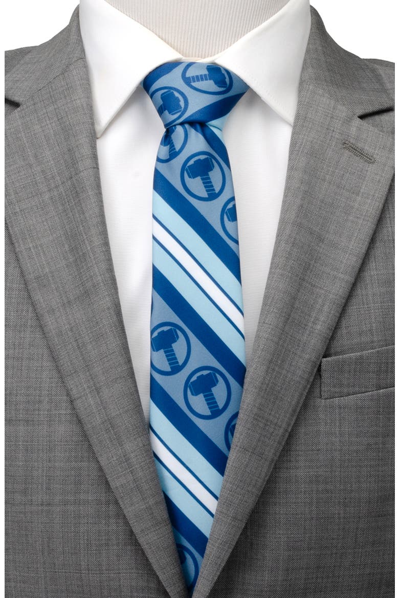 x Marvel Thor Stripe Tie, Alternate, color, BLUE