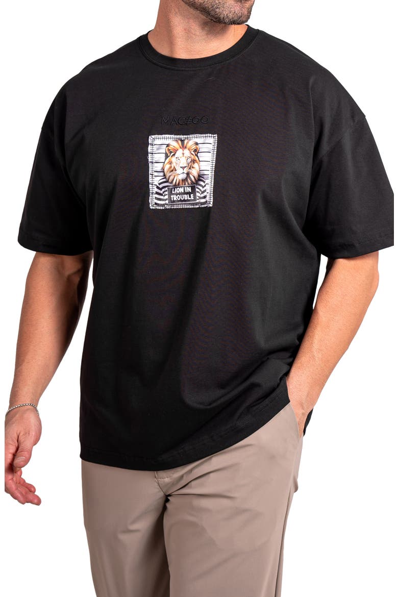 Ascension Trouble Appliqué Cotton Graphic T-Shirt, Alternate, color, BLACK