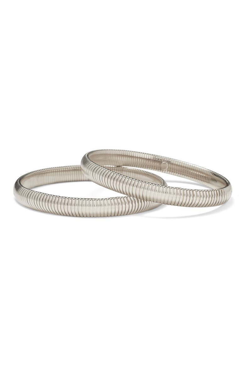 Cobra Set of 2 Bracelets, Main, color, SILVER
