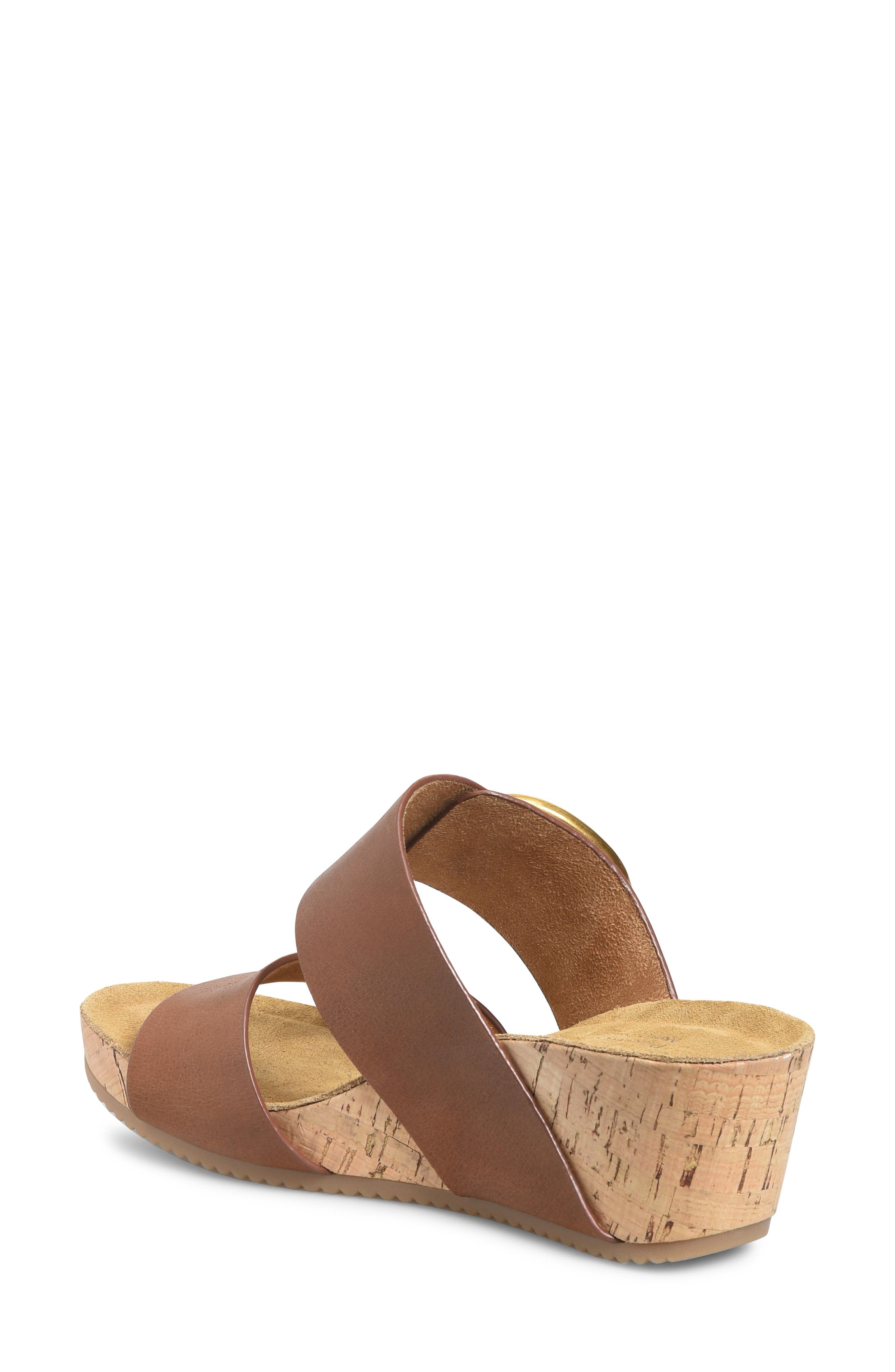 Elizabeth Platform Wedge Slide Sandal, Alternate, color, GOLDEN BROWN