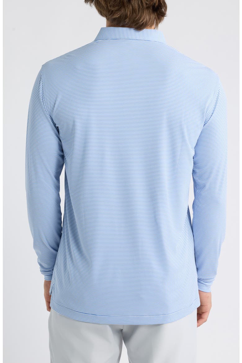 Featherweight Market Stripe Long Sleeve Performance Polo, Alternate, color, HYPER BLUE