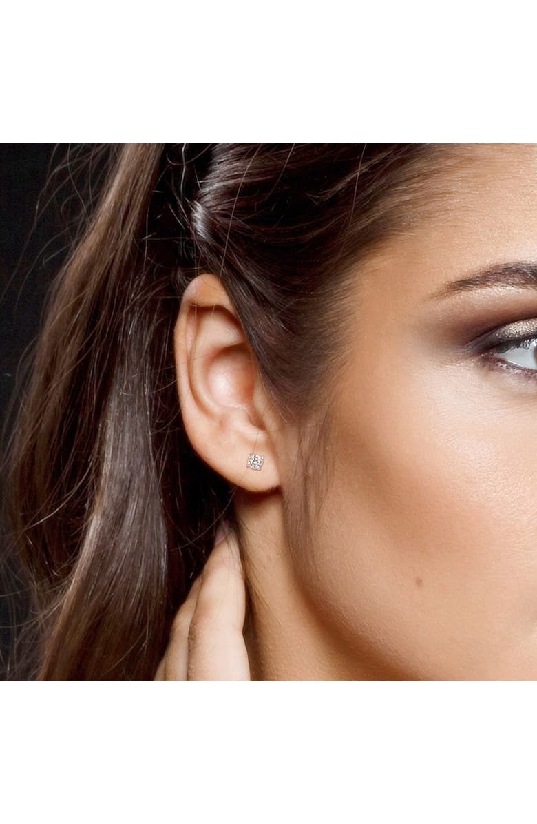 Julianna B. Moissanite Solitaire Earrings, Alternate, color, Sterling Silver