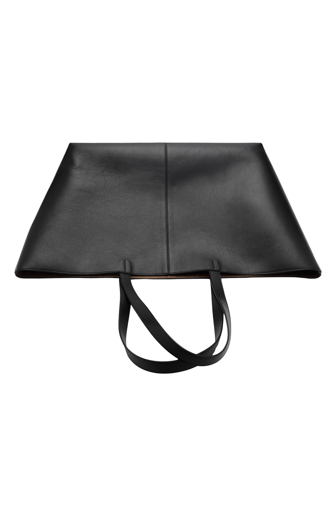 MANGO Leather Shopper Bag, Alternate, color, 