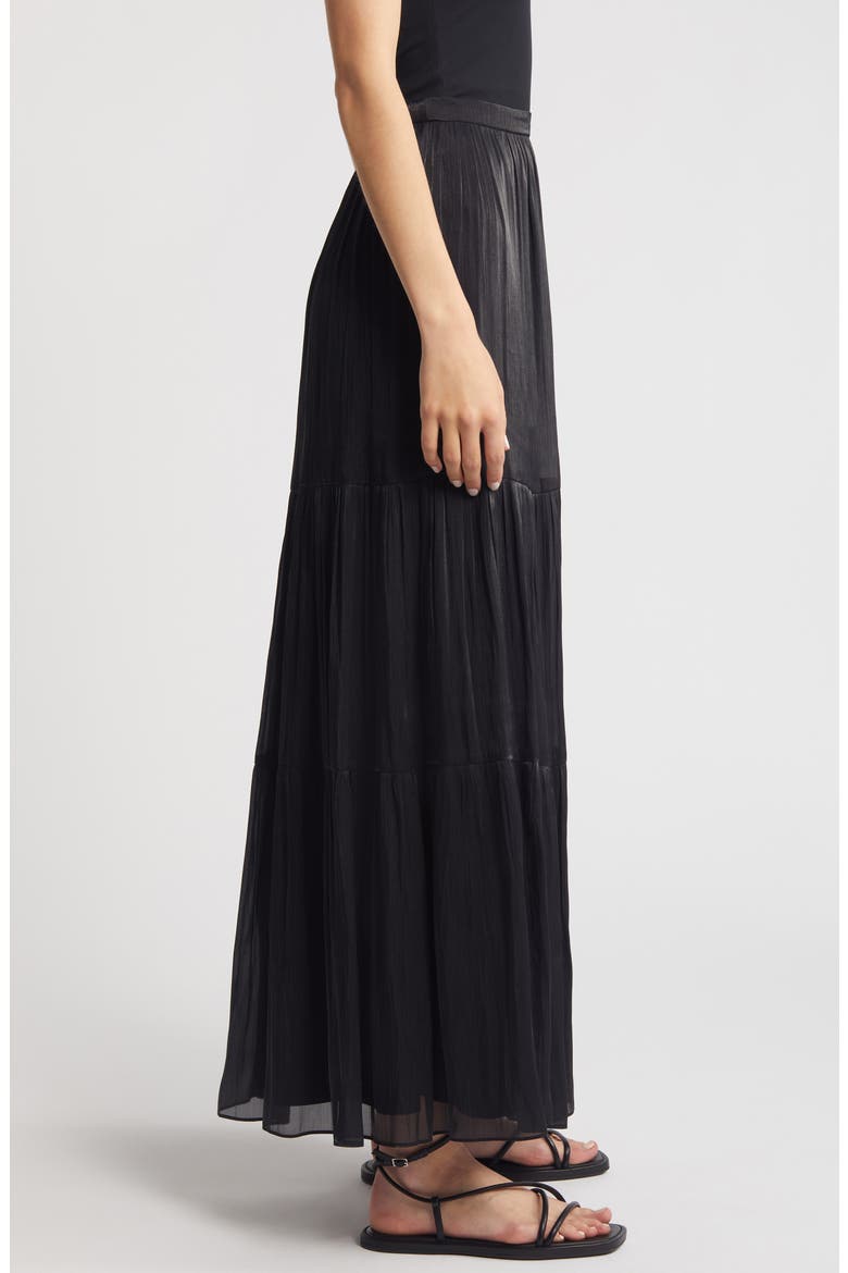 Marella Tiered Maxi Skirt, Alternate, color, BLACK