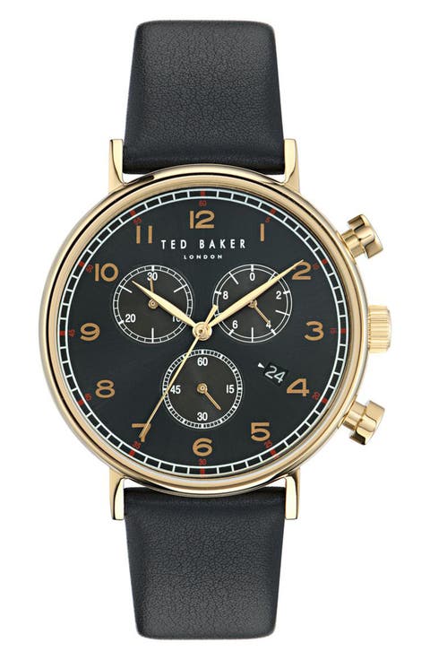 Barnetb Chronograph Leather Strap Watch, 41mm