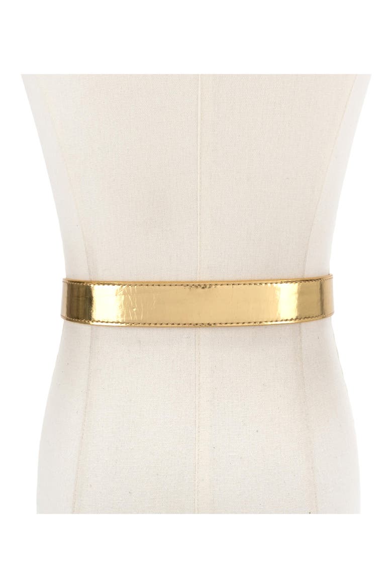 Shoreditch Metallic Leather Belt, Alternate, color, GOLD