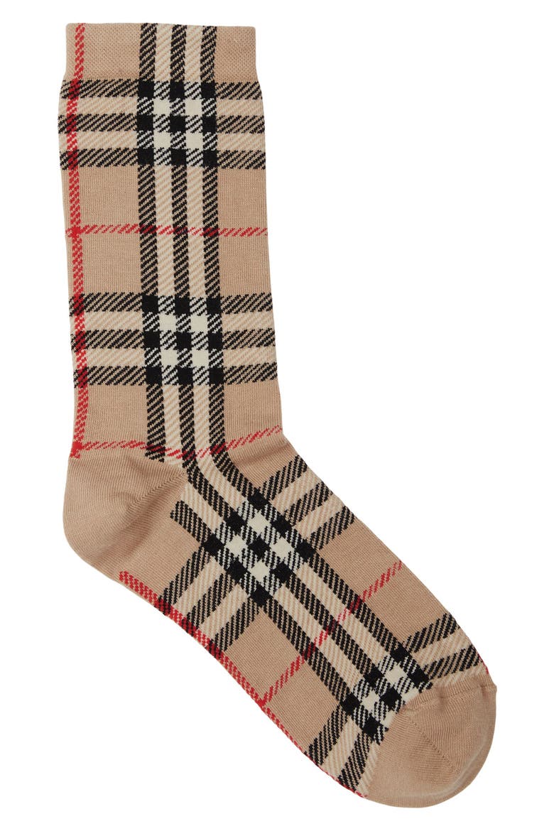 Check Ankle Socks, Alternate, color, ARCHIVE BEIGE