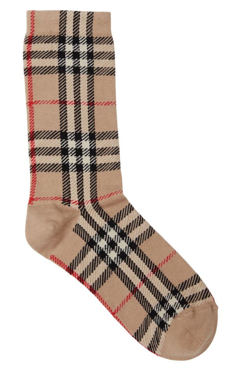 Burberry Check Ankle Socks, Alternate, color, 