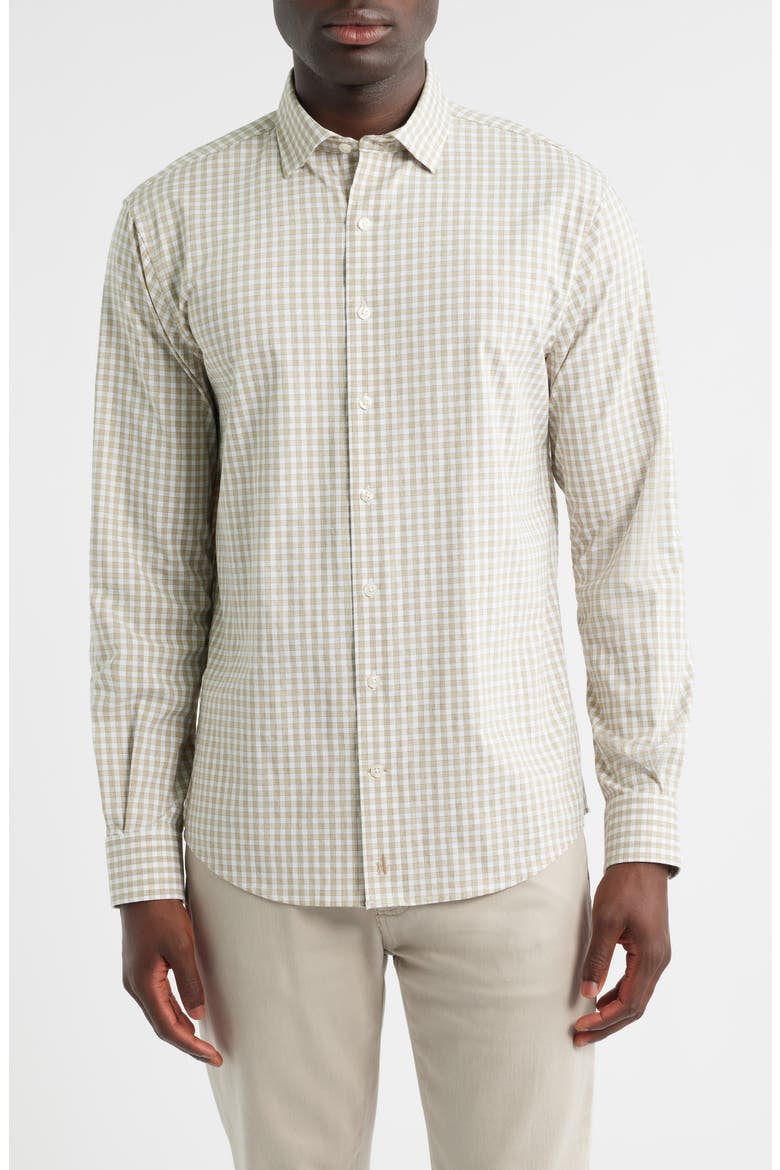 Westwood Plaid Button-Up Shirt, Main, color, HAZELNUT