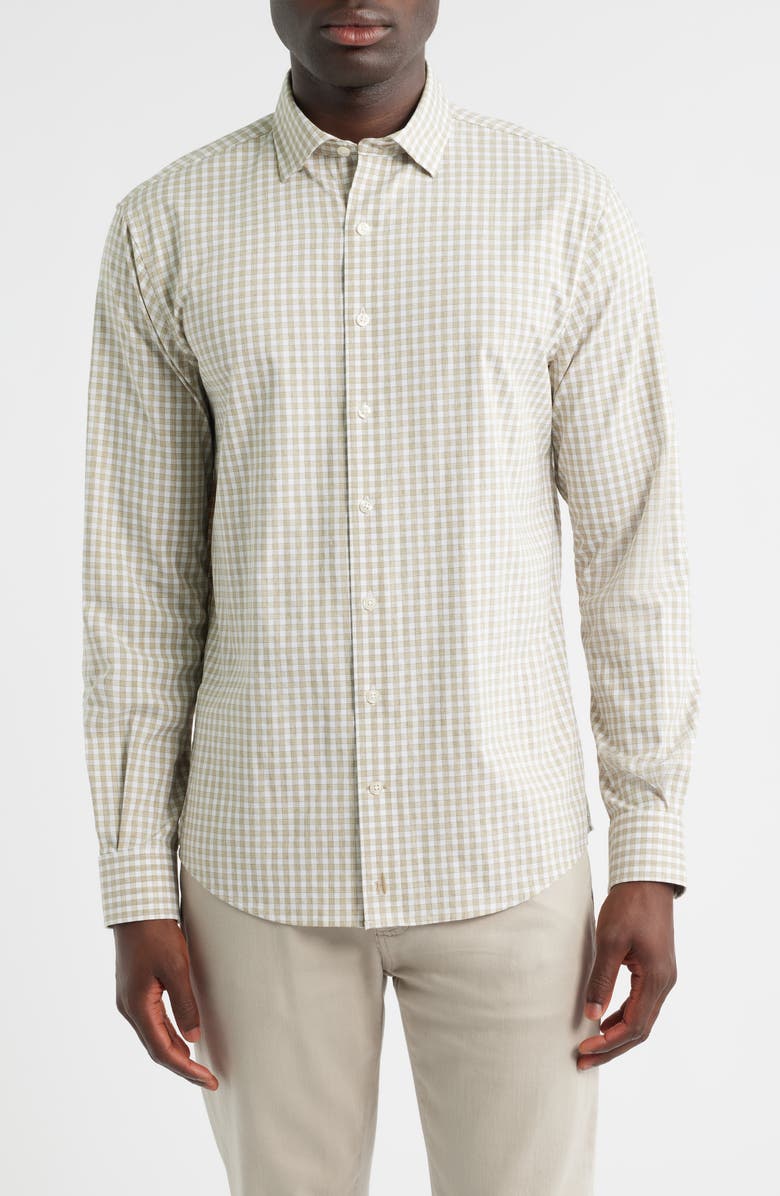 johnnie-O Westwood Plaid Button-Up Shirt, Main, color, Hazelnut