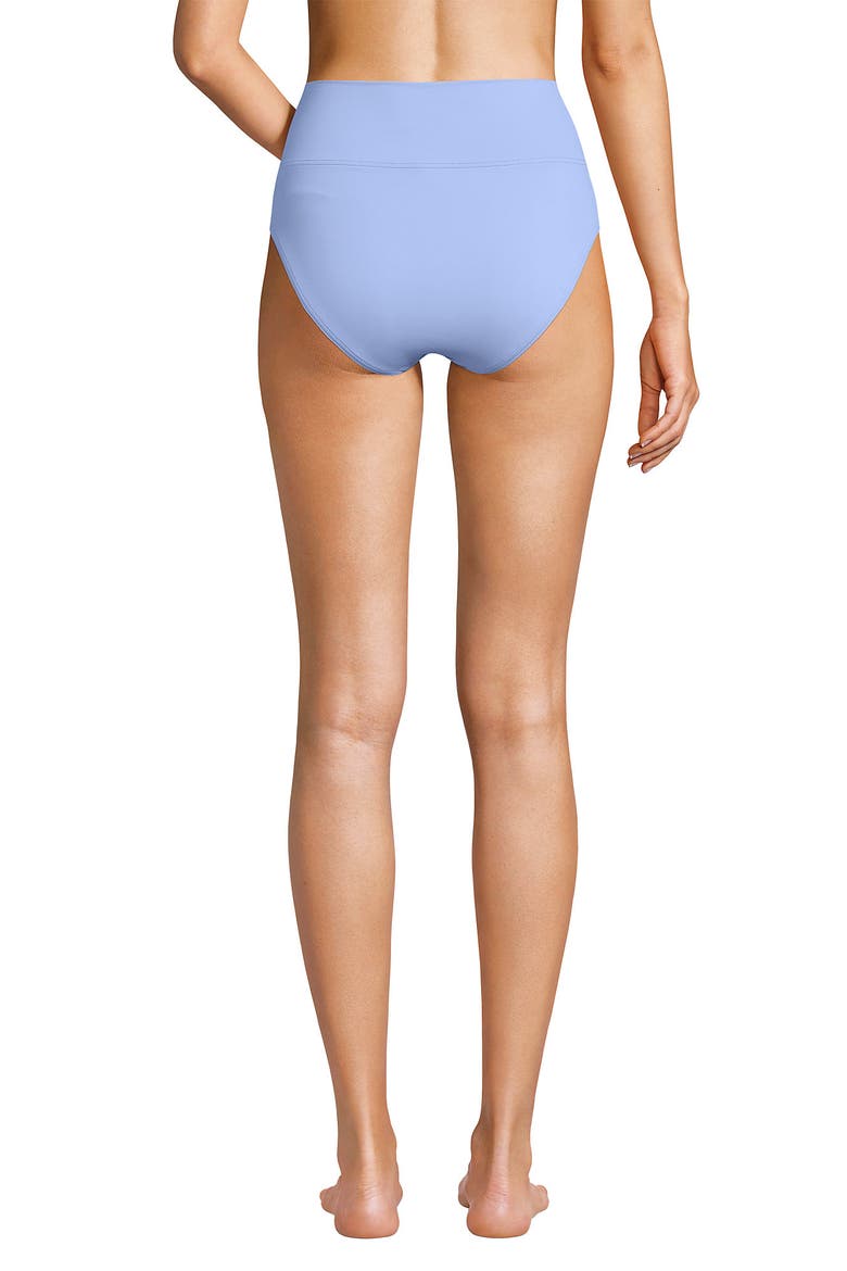 Pinchless High Waisted Bikini Bottoms, Alternate, color, Soft Cloud Blue