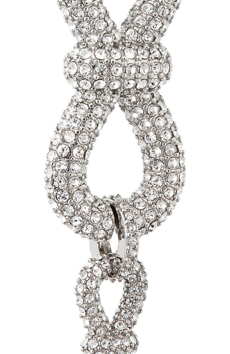 Mach & Mach Crystal Pavé Bow Link Drop Earrings, Alternate, color, 
