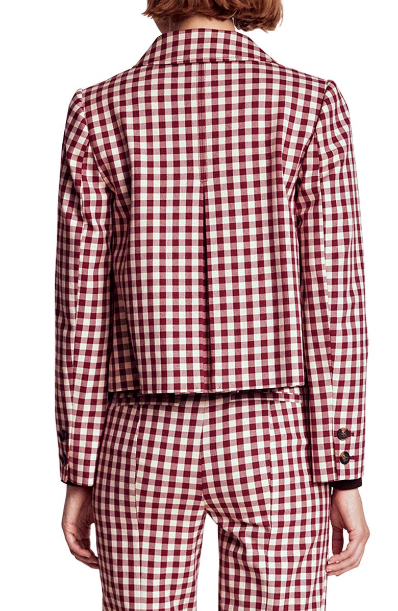 Boden Knightsbridge Cotton Blend Gingham Jacket, Alternate, color, Gingham