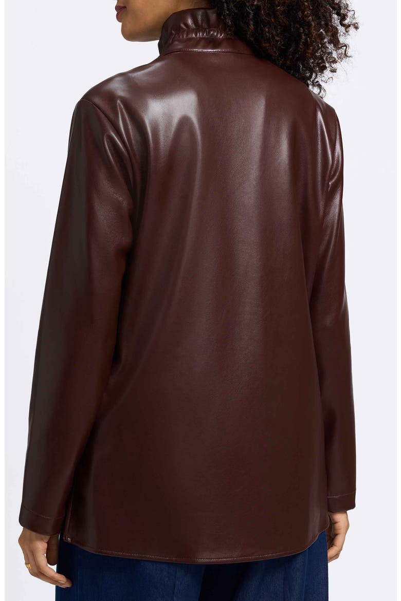 Carolina Faux Leather Button-Up Shirt Jacket, Alternate, color, CHICORY COFFEE
