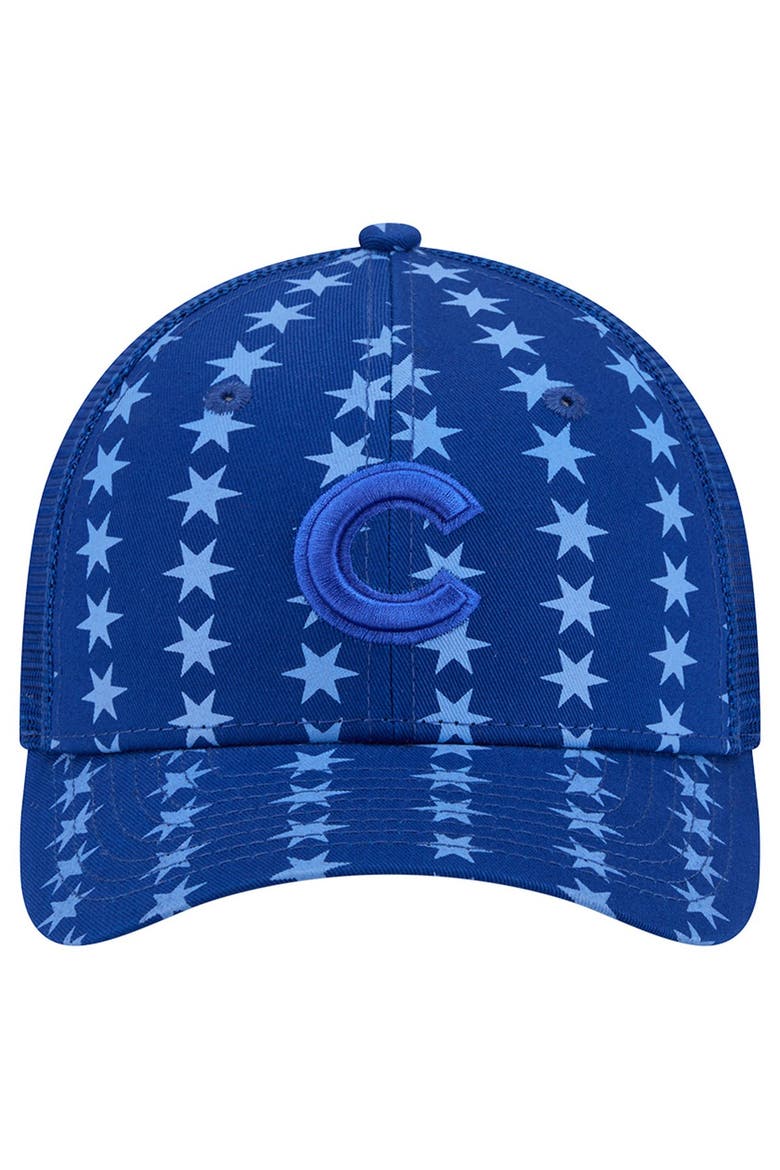 Men's New Era Blue Chicago Cubs Tonal Icon 9FORTY Adjustable Trucker Hat, Alternate, color, Blue