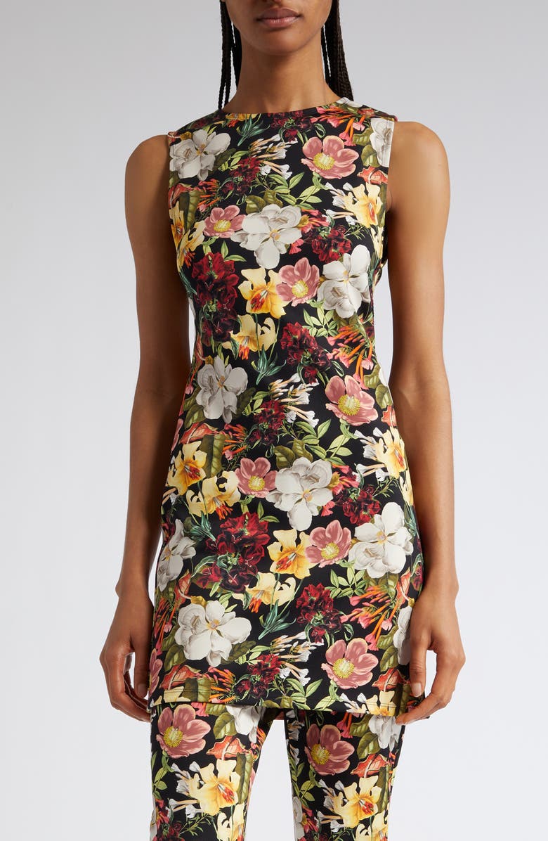 Alice + Olivia Wynell Floral Sleeveless Sheath Dress, Main, color, 