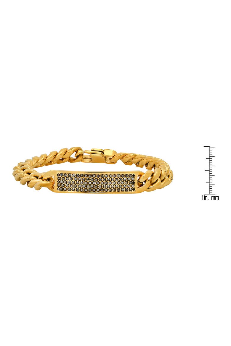 Men's Crystal Pavé Bar Chain Bracelet, Alternate, color, GOLD