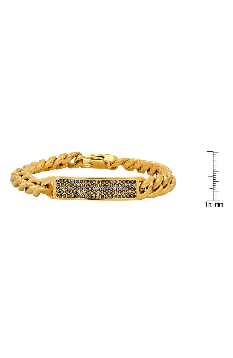 HMY JEWELRY Men's Crystal Pavé Bar Chain Bracelet, Alternate, color, Gold