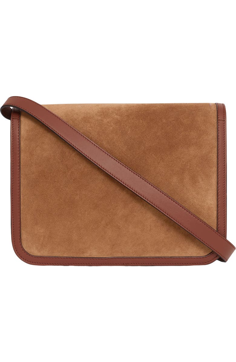Burberry Medium TB Suede & Leather Shoulder Bag, Alternate, color,