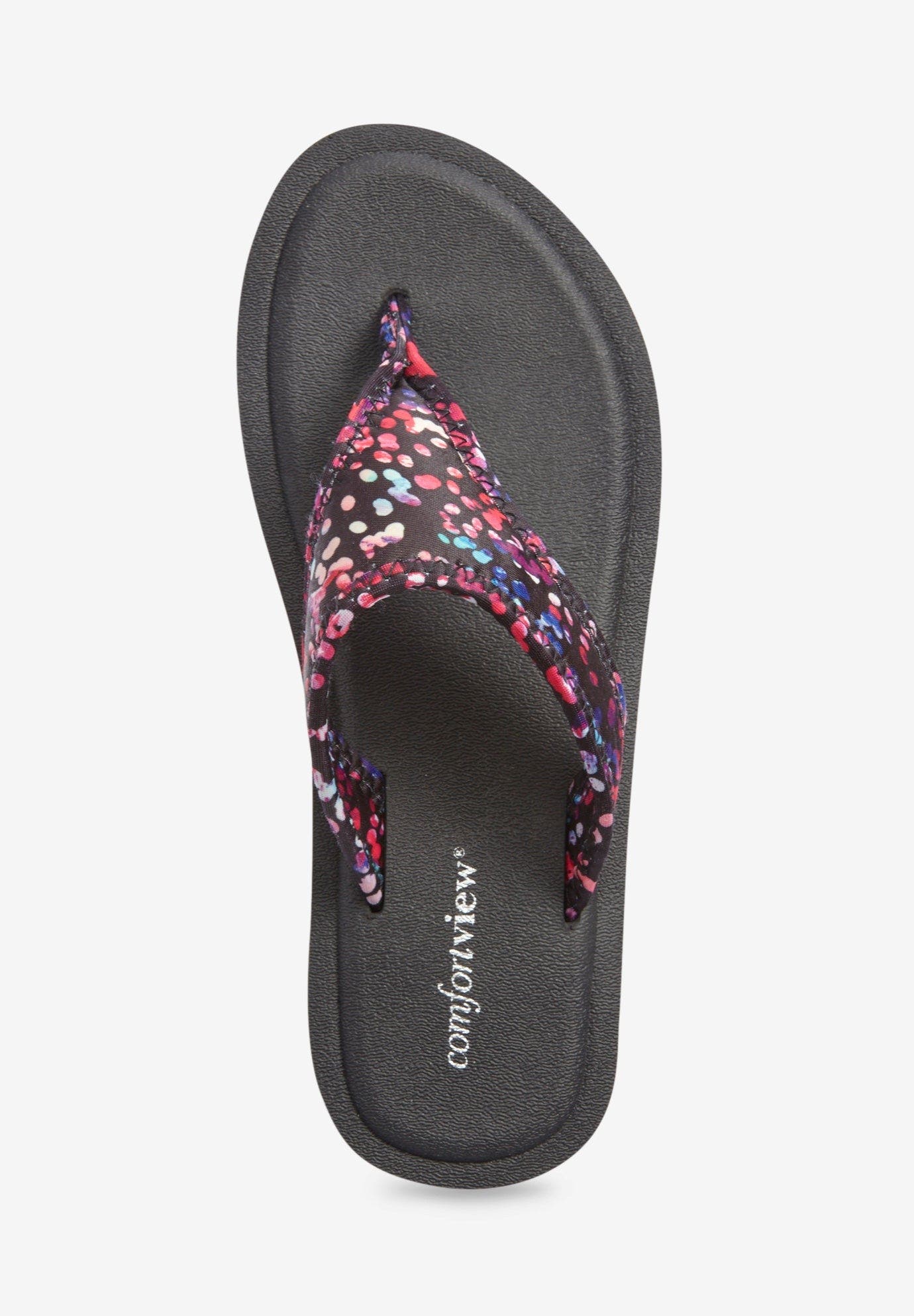 The Sylvia Stretch Fabric Soft Footbed Thong Slip On Sandal, Alternate, color, PARTY MULTI