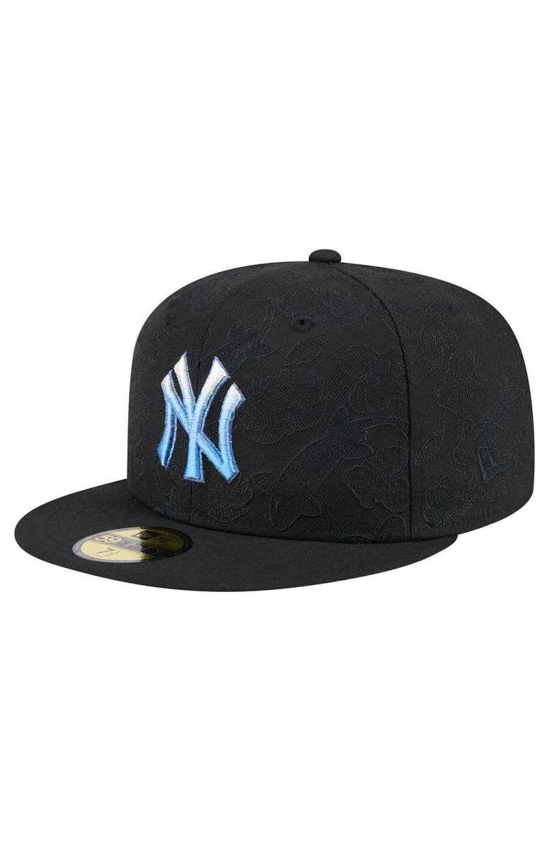 New Era Men's New Era Black New York Yankees Tonal Koi 59FIFTY Fitted Hat, Main, color, 
