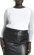 ELOQUII Sheer Sleeve Tee