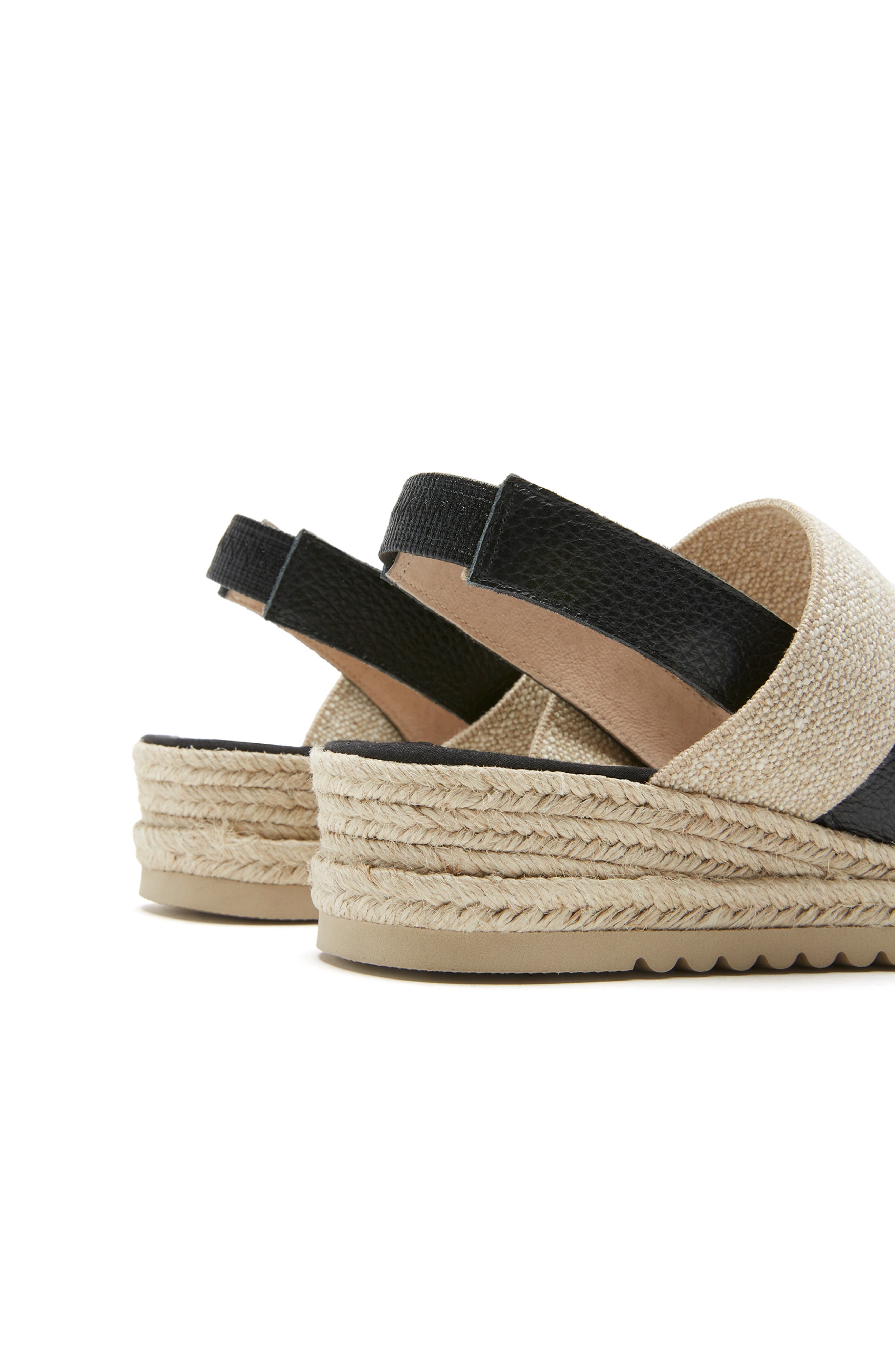 La Canadienne Rica Espadrille Wedge Sandal, Alternate, color, Black Pebble