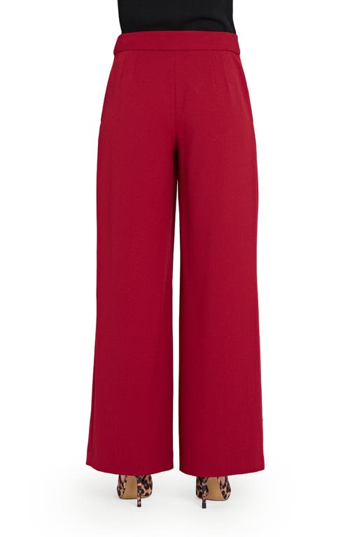 Tahari Asl Plus Size Mid-rise Wide-leg Pants In Red