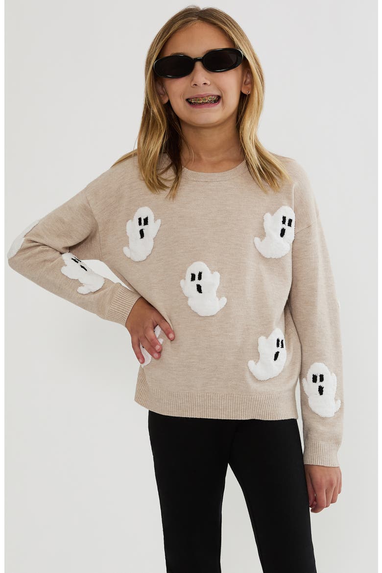 Kids' Little Callie Sweater, Alternate, color, HEATHERED BOOS
