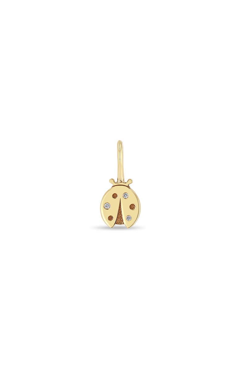 Zoë Chicco Midi Bitty Diamond Ladybug Charm, Main, color, Yellow Gold